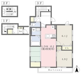 中原区小杉陣屋町新築計画の物件間取画像